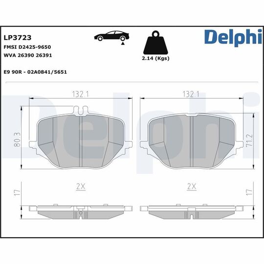 LP3723 - Brake Pad Set, disc brake 