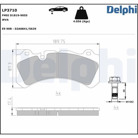 LP3710 - Brake Pad Set, disc brake 