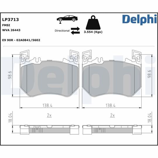 LP3713 - Brake Pad Set, disc brake 