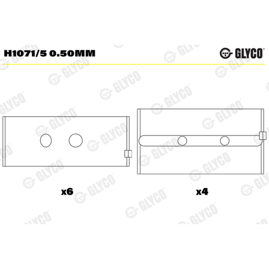 H1071/5 0.50mm - Crankshaft Bearings 