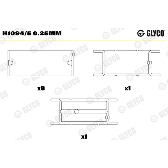 H1094/5 0.25mm - Crankshaft Bearings 