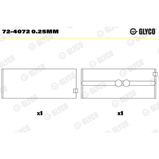 72-4072 0.25mm - Crankshaft Bearings 