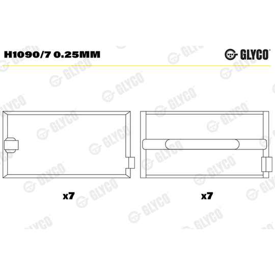 H1090/7 0.25mm - Crankshaft Bearings 