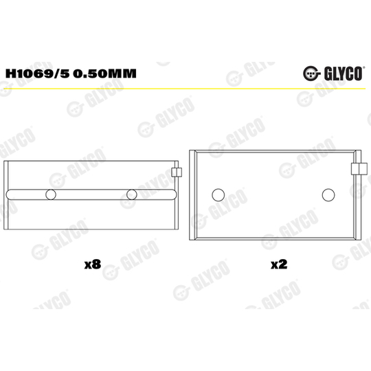 H1069/5 0.50mm - Crankshaft Bearings 