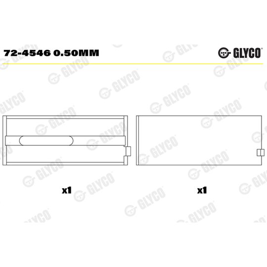 72-4546 0.50mm - Crankshaft Bearings 