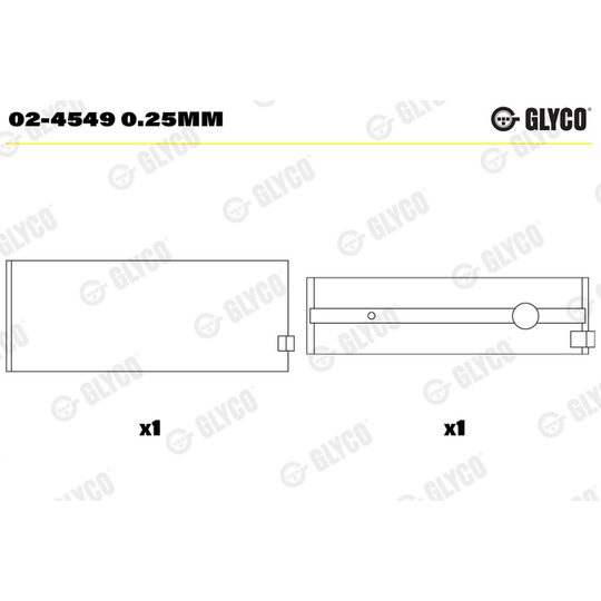 02-4549 0.25mm - Crankshaft Bearings 