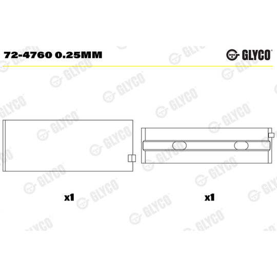 72-4760 0.25mm - Crankshaft Bearings 