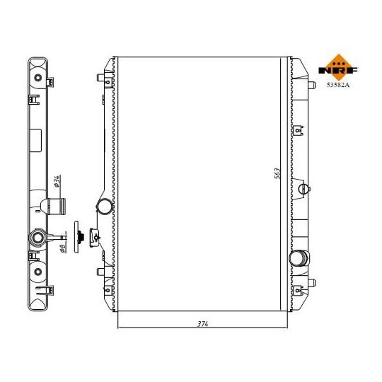 53582A - Radiator, engine cooling 