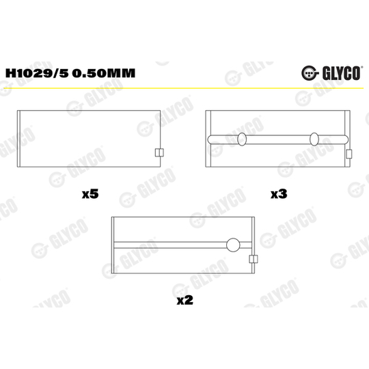 H1029/5 0.50mm - Crankshaft Bearings 