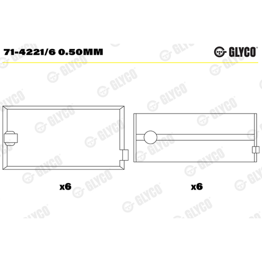 71-4221/6 0.50mm - Big End Bearings 