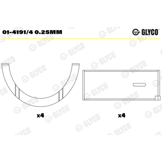 01-4191/4 0.25mm - Big End Bearings 