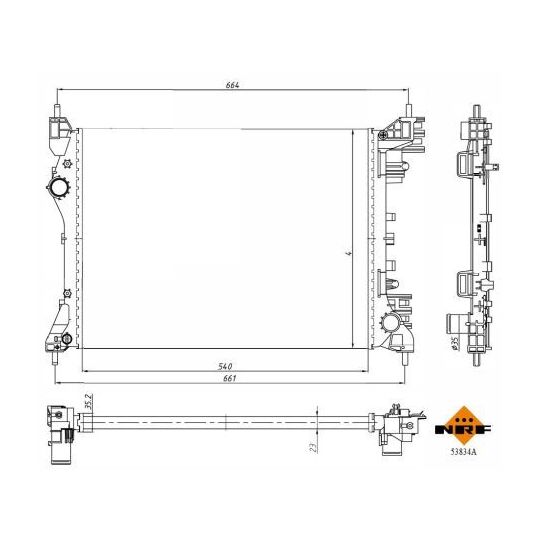 53834A - Radiator, engine cooling 