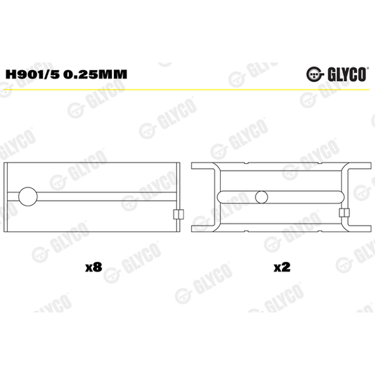 H901/5 0.25mm - Crankshaft Bearings 