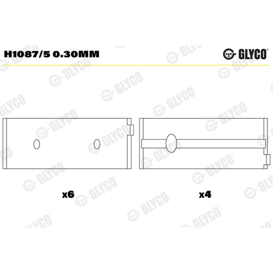 H1087/5 0.30mm - Crankshaft Bearings 