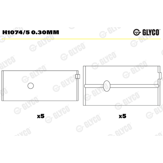 H1074/5 0.30mm - Crankshaft Bearings 