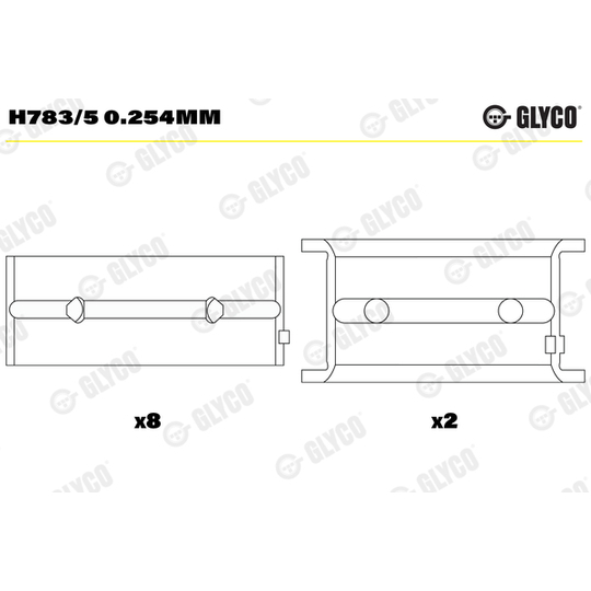 H783/5 0.254mm - Crankshaft Bearings 