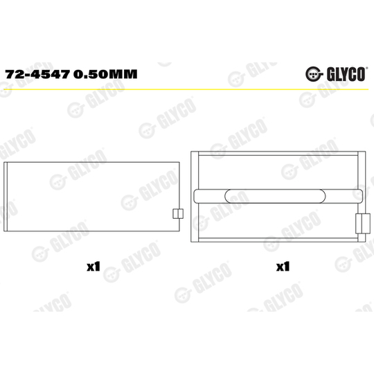 72-4547 0.50mm - Crankshaft Bearings 