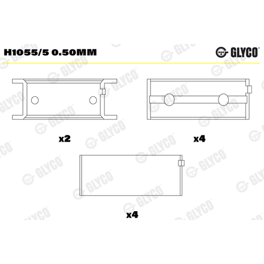 H1055/5 0.50mm - Crankshaft Bearings 