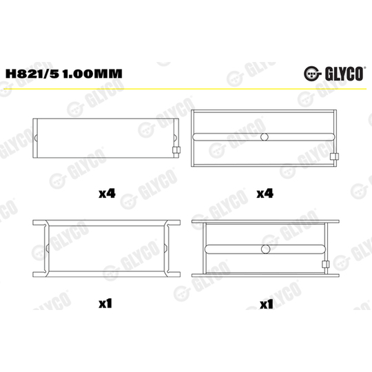 H821/5 1.00mm - Crankshaft Bearings 