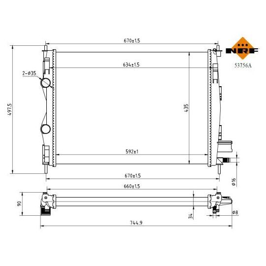 53756A - Radiator, engine cooling 