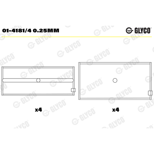 01-4181/4 0.25mm - Big End Bearings 