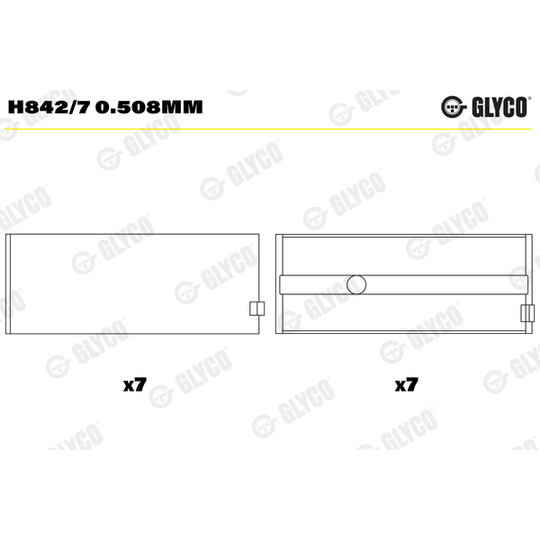 H842/7 0.508mm - Crankshaft Bearings 