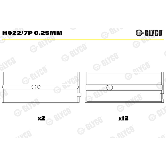 H022/7P 0.25mm - Crankshaft Bearings 