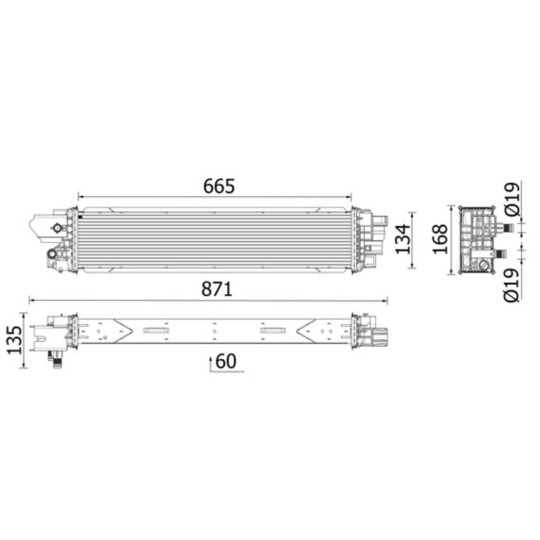 CI 664 000P - Intercooler, charger 