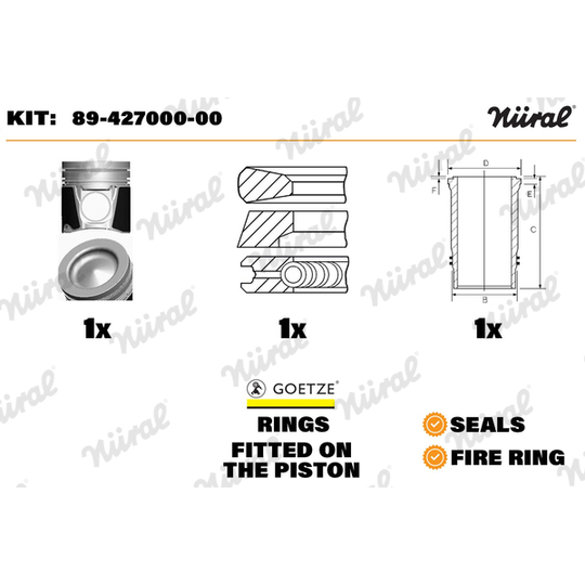 89-427000-00 - Repair Set, piston/sleeve 