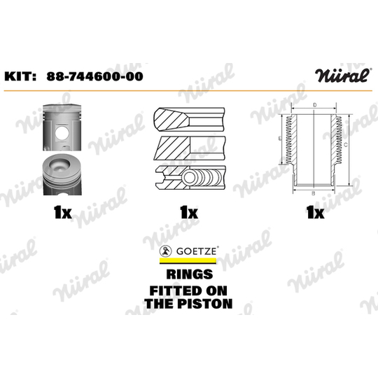 88-744600-00 - Repair Set, piston/sleeve 