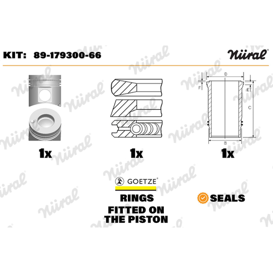 89-179300-66 - Rep. sats, kolv/cylinderfoder 