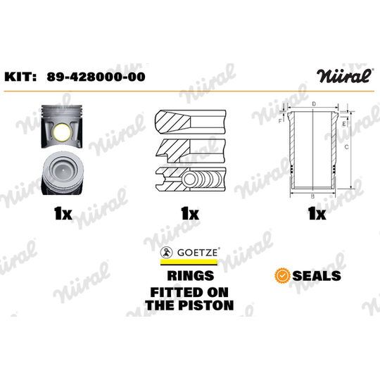 89-428000-00 - Repair Set, piston/sleeve 