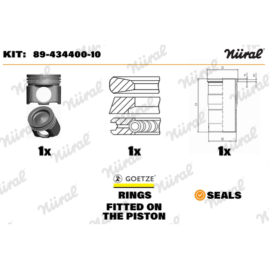 89-434400-10 - Repair Set, piston/sleeve 