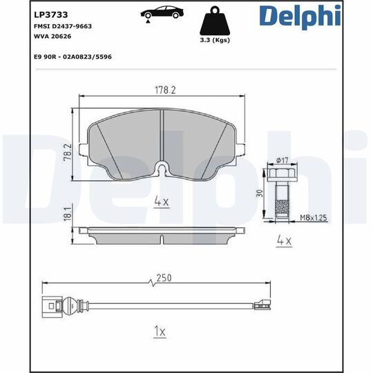 LP3733 - Brake Pad Set, disc brake 