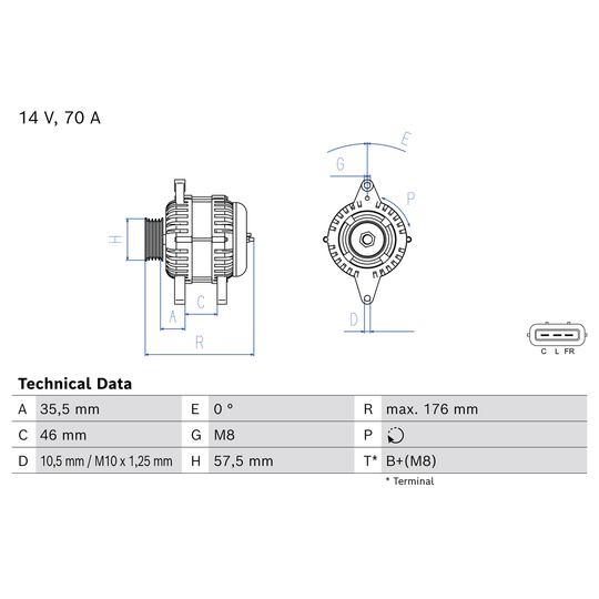 0 986 085 140 - Alternator 