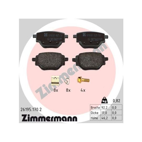 26195.170.2 - Brake Pad Set, disc brake 