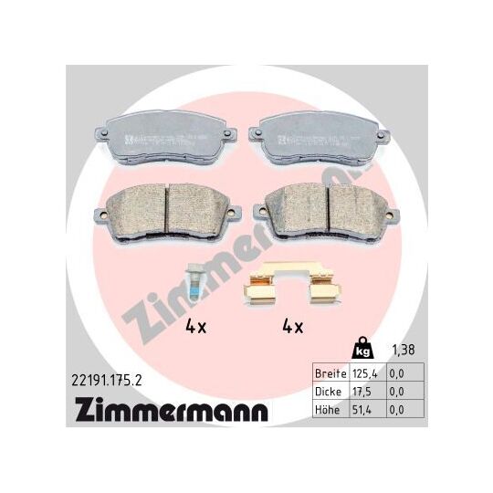 22191.175.2 - Brake Pad Set, disc brake 