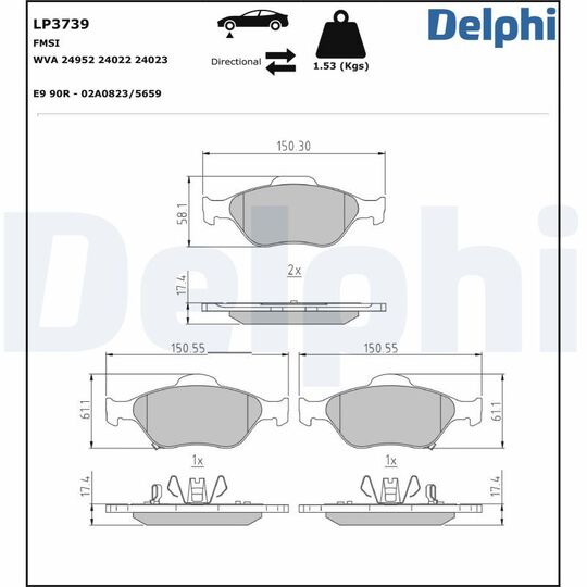 LP3739 - Brake Pad Set, disc brake 