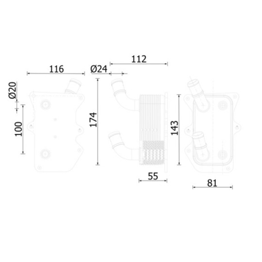 CLC 276 000S - Oljekylare, motor 