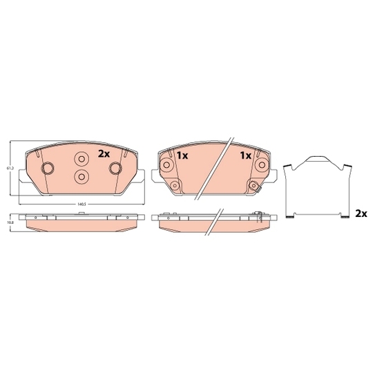 GDB2251 - Brake Pad Set, disc brake 