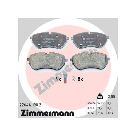 22644.190.2 - Brake Pad Set, disc brake 