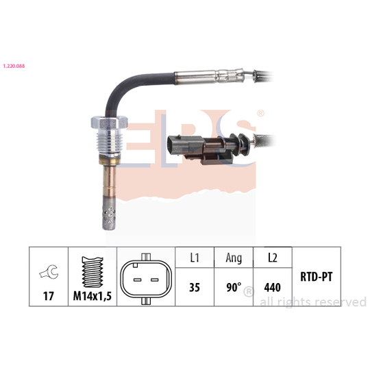 1.220.088 - Sensor, exhaust gas temperature 