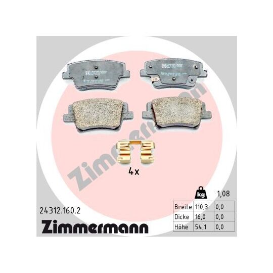 24312.160.2 - Brake Pad Set, disc brake 