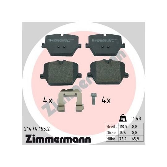 21474.165.2 - Brake Pad Set, disc brake 