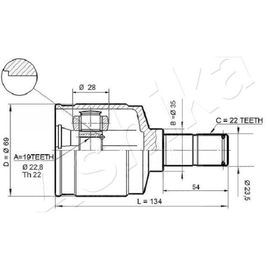 62-0W-W21 - Joint Kit, drive shaft 