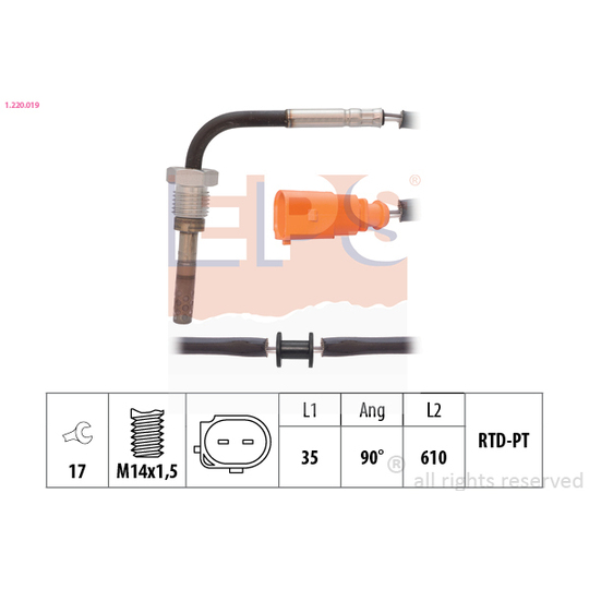 1.220.019 - Sensor, avgastemperatur 