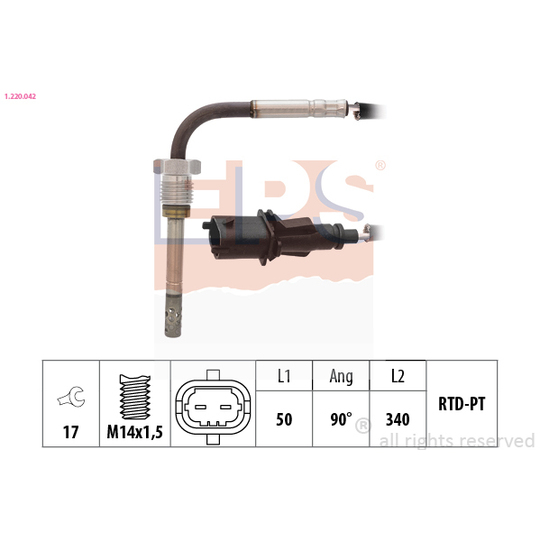 1.220.042 - Sensor, avgastemperatur 