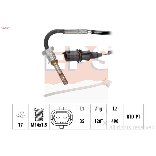 1.220.044 - Sensor, avgastemperatur 