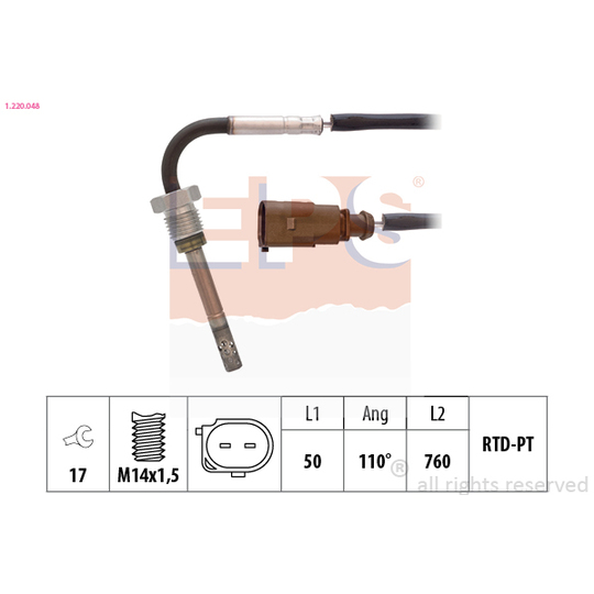 1.220.048 - Sensor, exhaust gas temperature 