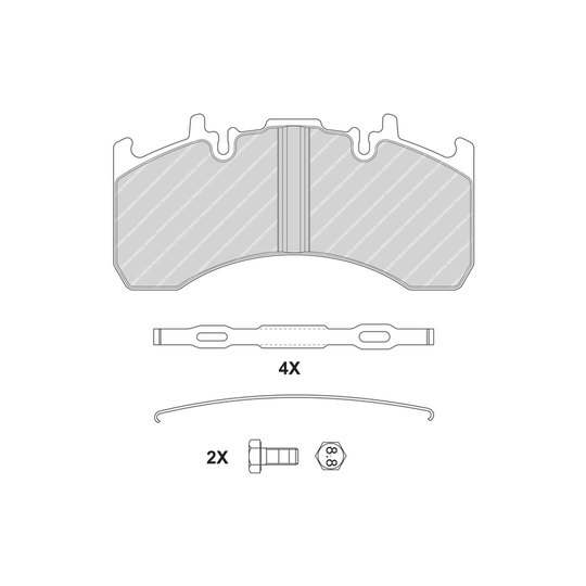 FCV4170B - Piduriklotsi komplekt, ketaspidur 